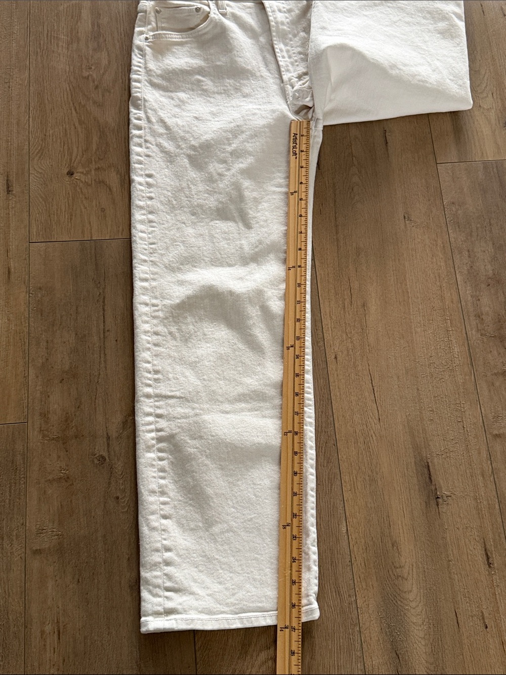 Mother The Rambler Zip Ankle Jeans Size 28 (6) Cream Puff Casual Neutral Preppy - Picture 14 of 15